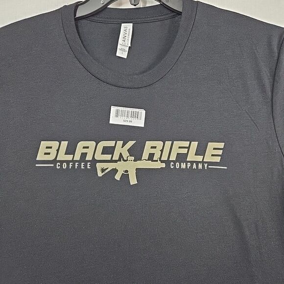 Black Rifle Coffee T-Shirt Black Short Sleeve Men's L Army Green Logo Chest Gun - Picture 2 of 7